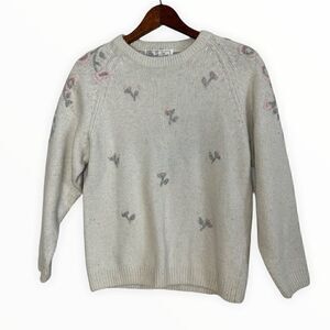 Private Party Silk Blend Embroidered Beaded Sweater